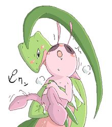 celebi grovyle mikazuki_karasu pokémon_(species) pokemon pokemon_(species) pokemon_mystery_dungeon shiny_pokemon