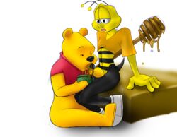 2_fingers 2boys 4_fingers anthro blowjob buzz crossover disney furry gay honey literature male_only mascot penis pooh_bear public_domain smooth_skin stinger weird_crossover winnie_the_pooh_(franchise) yaoi