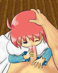 alisa_(harvest_moon) blowjob clothed cum cum_on_face first_person_view harvest_moon pink_hair