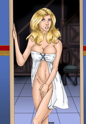 1girls blonde_hair blue_eyes butcher20 cleavage emma_frost female female_only long_hair marvel marvel_comics patrick_butcher solo straight_hair white_queen x-men