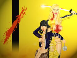 2girls beatrix_kiddo butcher20 female female_only gogo_yubari kill_bill meteor_hammer multiple_girls patrick_butcher