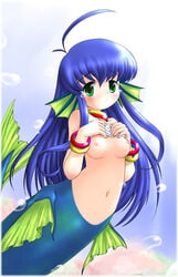 1girls blue_hair blue_tail blush breasts compile cute female female_only fins jpg long_hair madou_monogatari mermaid nipples puyo_puyo puyo_puyo_fever sega serilly_(puyo_puyo) solo tears