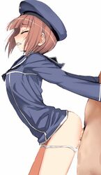 animated ass blush closed_eyes clothed_sex clothing female from_behind hat kantai_collection kumadano male panties panties_down penetration penis sex sex_from_behind short_hair skirt skirt_lift ugoira vaginal_penetration z3_max_schultz_(kantai_collection)