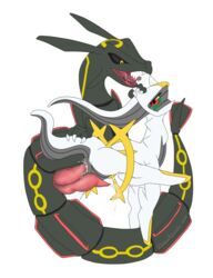 1boy 1girls 2015 alpha_channel alternate_color anus arceus ass black_sclera black_skin cum cum_in_pussy cum_inside diphallia diphallism dragon duo english_text female feral green_sclera grey_skin male multi_genitalia multi_penis nintendo nude penetration penis pokémon_(species) pokemon pokemon_(species) pussy_juice raised_leg rayquaza red_eyes red_skin ribbonreverie shiny_pokemon shiny_rayquaza simple_background straight text transparent_background vaginal_penetration video_games white_skin yellow_eyes yellow_skin