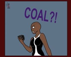 12_days_of_christmas 12_days_of_xxx-mas ?! bald bald_female big_breasts blind_peacock_draws blind_peacock_draws_(artist) breasts christmas christmas_2025 clawed_fingers claws clothed clothed_female clothing coal crush crushing crushing_object ebony ebony_female female female_only grinning hand_crushing_object holidays lacetra_(blindpeacockdraws) monster monster_girl mouth_open object_crush original original_art original_artwork original_character purple_eyes purple_skin question_mark questioning reptile_girl scales scars scars_all_over scars_on_arm scars_on_body scars_on_face scars_on_head shape_shifter shapeshifter sharp_claws sharp_fingernails sharp_nails sharp_teeth speech text transformation villain villainess watermark xxx-mas