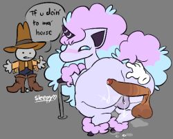 disembodied_penis female galarian_ponyta horse huge_ass huge_cock nintendo pokemon pony ponyta puffy_pussy pussy simple_background sleepyslut