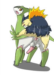 2015 anal anal_sex anus balls legendary_pokemon male nintendo penetration penis pokemon pokemon_(species) sex straight_hair sya typhlosion video_games virizion yaoi