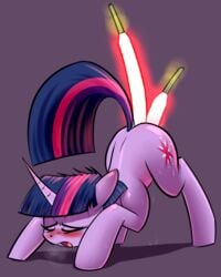 anal anal_insertion blush closed_eyes equine female female_only friendship_is_magic horn lightsaber mammal my_little_pony penetration pony solo star_wars twilight_sparkle_(mlp) underpable unicorn vaginal_penetration what