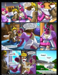 2015 age_difference anthro babysitter bed canine comic condom dinosaur english_text female fox kit_(kitsune_youkai) kitsune_youkai mammal mario_(series) nintendo page_4 patreon_username penis twilight_stormshi_(character) video_games yoshi