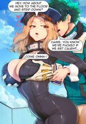 1boy 1girls ai_generated aksn big_breasts boku_no_hero_academia camie_utsushimi groping_breasts groping_from_behind hearts_around_head huge_breasts izuku_midoriya large_breasts midoriya_izuku my_hero_academia public public_sex thick_thighs utsushimi_camie