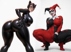 2girls ai_anatomy ai_generated ass ass_focus batman_(series) big_ass big_breasts big_butt brasil_louco breasts bubble_ass bubble_butt cat_girl catgirl catwoman clothed clothed_female clown clown_girl curvaceous curvy curvy_body curvy_figure cute dc dc_comics dominant dominant_female fat_ass fat_butt female female_only front_view fully_clothed giant_ass giant_breasts harley_quinn harley_quinn_(classic) huge_ass human large_ass large_breasts latex latex_clothing light-skinned_female looking_at_viewer looking_back looking_back_at_viewer mature mature_female mature_woman milf milf_body only_female seducing seducing_viewer seductive seductive_look seductive_smile sexy sexy_body sexy_pose simple_background solo solo_female solo_focus tagme thick_ass thick_body thick_butt thick_thighs voluptuous voluptuous_body voluptuous_female white_background