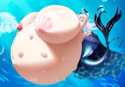 alternate_breast_size alternate_version_available areolae arms_above_head arms_up ass ass_bigger_than_head azur_lane bare_breasts belly_bigger_than_body belly_bigger_than_head big_areola big_ass big_breasts blush blushing breast_milk breasts breasts_bigger_than_head breasts_bigger_than_torso breasts_on_belly chains cleavage completely_nude completely_nude_female eyebrows eyebrows_visible_through_hair eyelashes fetal_movement ganj-i-sawai_(azur_lane) ganj-i-sawai_(mermaid_in_distress)_(azur_lane) gigantic_breasts huge_ass huge_breasts hyper hyper_breasts hyper_pregnancy lactating lactation large_areolae large_ass large_breasts long_hair massive_breasts mermaid milk navel nipples nude nude_female open_mouth pregnant pregnant_female purple_eyes ready_to_pop round_belly timaeus top_heavy top_heavy_breasts topless underwater white_hair