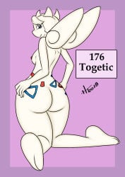 anthro anthro_only ass bernardol22 boobs female furry furry_female furry_only generation_2_pokemon hair nipples paws pokemon pokemorph small_breasts smile solo togetic wings