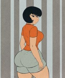 1girls 2026 ass big_ass black_hair cheesecake_(artist) clothed clothed_female female female_only jucika jucika_(comic) masochistmaverick png short_hair solo solo_female thighs