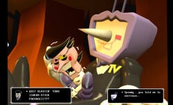 cock deltarune public_exposure pussy size_difference spamton_g_spamton tenna_(deltarune)