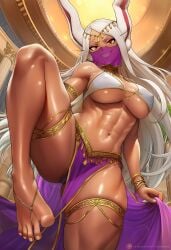ai_generated belly_dancer boku_no_hero_academia female female_focus female_only harem_girl harem_outfit loincloth middle_eastern_clothing mirko miruko my_hero_academia revealing_clothes rumi_usagiyama see-through see-through_clothes see-through_clothing usagiyama_rumi