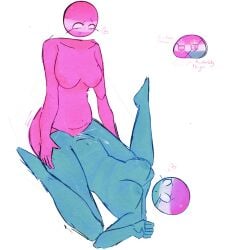 austria-hungary_(countryhumans) austria_(countryhumans) countryhumans green_skin hungary_(countryhumans) lesbian pink_skin squirting tribadism yuri