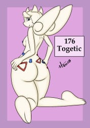 anthro anthro_only ass bernardol22 boobs female furry furry_female furry_only generation_2_pokemon hair nipples paws pokemon pokemorph small_breasts smile solo togetic wings