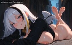 1girl 1girls ai_generated alley angel angel_wings areolae ass belly belly_button big_ass big_breasts big_butt blonde_hair blush boobs breasts breasts_out city cleavage completely_nude cute exposed_breasts exposed_nipples feet female female_focus female_only fit fit_female foot_fetish gacha grey_eyes hair_strand hair_strands hair_streak hathor_(neverness_to_everness) hi_res hip_bones hourglass_figure huge_ass huge_breasts human humanoid jacket large_ass large_breasts leather_jacket legs light_skin linea_alba midriff naked naked_female narrow_waist navel neverness_to_everness nipples no_bra no_panties nude nude_female one_wing patreon perky_breasts perky_nipples punk remoraart ribs sexy sexy_pose single_wing skinny slim slim_waist smile smiling soles solo solo_female solo_focus stomach straight sweat thick_thighs thighs tits toes uncensored wariza watermark white_hair white_wings wide_hips wing wings