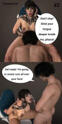 1boy 1girls 3d black_hair blowjob brown_nipples brown_skin call_of_duty call_of_duty_black_ops_7 comic_page comic_panel cum cumshot emma_kagan mexican_male oral oral_sex pale-skinned_female petrikov767 render self_insert self_upload sex tattoo text_box text_bubble