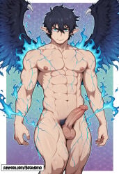 ai_art ai_generated anime anime_character anime_screencap anime_style bara big_ass big_balls big_muscles big_penis gay gay_domination gay_male muscles muscular muscular_male yaoi