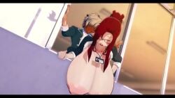 3d animated big_breasts cum_in_pussy cum_inside doggy_style exposed_breasts glasses huge_breasts koikatsu ponytail red_hair school school_uniform sound tagme teacher teacher_and_student vaginal_penetration video window yellow_eyes