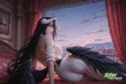 ai_generated albedo_(overlord) anime artist_name big_breasts blush devil devil_horns ecchi hentai hi_res high_quality high_resolution highres horns long_hair naked nsfw nude nude_female overlord_(maruyama) partially_clothed patreon_username pose pussy rawdiffusion rule34 solo stable_diffusion tits uncensored watermark wings