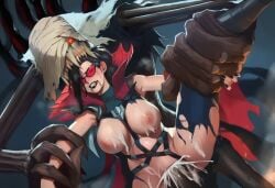 ai_art ai_assisted ai_generated aisei belts bite biting black_hair burning_candles carrying carrying_partner claws darkness demon demon_humanoid fiddlesticks grabbing grabbing_from_behind heavy_breathing huge_hands jaw_spikes jaws league_of_legends ponytail raped_by_enemy raped_by_monster raped_female red_glasses scarecrow sharp_claws sharp_teeth steamy_breath stomach_bulge stomach_deformation vayne