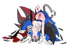 1boy 1girls black_feathers black_fur broken_halo cracked_halo cum_in_pussy cum_inside cum_on_penis demon_horns demon_on_angel devil_horns dripping_cum eyes_closed feathered_wings heart horns knot knotted_penis lactation long_horns rule_63 shadow_the_hedgehog sonic_(series) sonic_the_hedgehog sonic_the_hedgehog_(series) sonique_the_hedgehog spread_legs t00thcake tongue_out tremble_spikes trembling wings