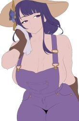 arceus_arts big_breasts big_thighs big_tits braid curvaceous curvaceous_female curvaceous_figure curvy curvy_female curvy_figure farm farmgirl garden gardening genshin_impact gigantic_breasts gigantic_thighs gigantic_tits gloves hat hoyoverse huge_breasts huge_thighs huge_tits hyper_breasts hyper_thighs kneeling long_hair massive_breasts massive_thighs massive_tits milf mole mole_under_eye neckline overalls purple_eyes purple_hair raiden_ei raiden_shogun sweat thicc thicc_thighs thick_thighs thighs voluptuous voluptuous_body voluptuous_female voluptuous_milf