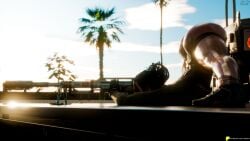 1girls 3d ass ass_up big_ass blender cyberpunk_2077 female female_only heart_butt jack-o_pose panam_palmer sniper_rifle solo spread_legs thick_thighs yorhny