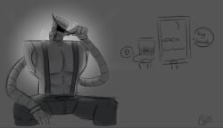 1boy 1boys 2025 adamation_inc. adamationz artist_name inanimate_insanity mepad muscular muscular_male object_show object_shows robot robot_boy robot_humanoid russian_text tagme toilet toilet_(ii)