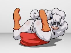 2026 2026s adult anthro anus ass ass_focus ass_up ass_up_face_down blue_eyes coach completely_nude lanolin lanolin_the_sheep lanolin_the_sheep_(sonic) long_hair looking_at_viewer pussy sega sheep sheep_girl sheep_horns simple_background socks socks_only sonic_(series) sonic_the_hedgehog_(comics) sonic_the_hedgehog_(idw) sonic_the_hedgehog_(series) tail teasing teasing_viewer teasing_with_butt