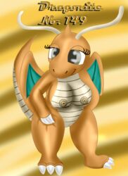 anthro breasts chibi claws dragonite female nintendo nude pokemon pokemon_(species) pokemorph pussy sexybigears69 solo wings