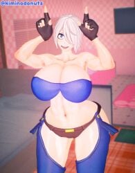 1girl 3d 3d_(artwork) 3d_model 3d_render abs angel_(kof) armpits arms_up bare_midriff belly belly_button big_boobs big_breasts big_hips big_thighs blue_eyes breasts breasts_bigger_than_head busty busty_female chiseled_abs chiseled_body cleavage collarbone curvaceous curvy curvy_body curvy_female curvy_figure female female_focus female_only fit_body fit_female gigantic_breasts hips hourglass_figure huge_breasts kiminodonuts king_of_fighters koikatsu large_boobs large_breasts large_thighs large_tits light-skinned_female light_skin looking_at_viewer nipple_bulge round_breasts smiling smiling_at_viewer snk solo solo_female solo_focus tagme the_king_of_fighters thick thick_hips thick_thighs thighs thin_waist tits toned_body toned_female toned_stomach video_game_character video_games voluptuous voluptuous_body voluptuous_female white_hair wide_hips