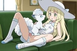 1girls ai_generated alolan_vulpix bestiality blonde_hair breasts civitai civitai_lora cum exposed exposed_breasts exposed_pussy female green_eyes human_female illustrious_(stable_diffusion) illustrious_xl interspecies lillie_(pokemon) long_hair male_pokemon/female_human medium_breasts nintendo nipples nova_anime_xl nude penis pokegirl pokemon pokemon_(anime) pokemon_(creature) pokemon_(species) pokemon_character pokemon_protagonist pokemon_trainer pokephilia pussy sdxl sex skinny solo stable_diffusion tagme vaginal vgt13 white_dress white_kneehighs