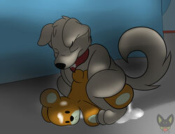 anthro canine dexial duo family_guy male mammal new_brian plushie rupert_(family_guy) yaoi