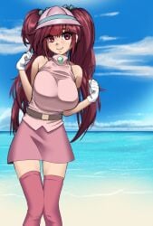 1female 1girl 1girls 1human 3/4_view adult adult_female aged_up alternate_version_available artwork_(digital) beach beach_background breasts digital_drawing_(artwork) digital_media_(artwork) female female_focus female_human fossil_fighters freckles freckles_on_face hair_ornament hips human human_female image image_set kayserend looking_at_viewer mammal nintendo not_ai_generated outdoors pink_eyes pink_hair red_eyes rosie_richmond_(fossil_fighters) slim slim_figure slim_girl solo_female solo_focus standing sunny_beach tagme three-quarter_portrait tropical tropical_setting twintails video_game_character white_sclera