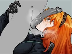 1boy 1boy1girl 1girls artist_request balls balls_sucking clothed clothed_female_nude_male clothing female female_focus femdom fully_clothed_female grabbing_ass hair hair_ornament ishmael_(limbus_company) limbus_company long_hair looking_at_penis male oral orange_hair penis penis_on_face project_moon prosthetic prosthetic_arm saliva saliva_on_face saliva_on_penis steam sucking_balls