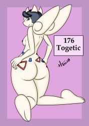 anthro anthro_only ass bernardol22 boobs female furry furry_female furry_only generation_2_pokemon hair nipples paws pokemon pokemorph small_breasts smile solo togetic wings