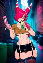 1girls abs ai ai_assisted ai_generated alleyway animal_ears cheetah_print crop_top drink drinking drinking_glass fit fit_body fit_female flip_phone garter_straps latex league_of_legends miniskirt pink_hair prostitute prostitute_clothes prostitution prussia123 rapebait sexy sexy_body sexy_clothing sexy_female skimpy skimpy_clothes skimpy_outfit slutty_dress slutty_female solo solo_female stockings thigh_highs underboob white_panties whore xayah