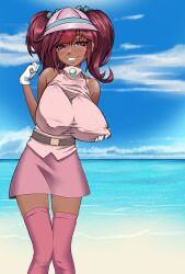 1female 1girl 1girls 1human 3/4_view adult adult_female aged_up alternate_version_available artwork_(digital) beach beach_background breasts digital_drawing_(artwork) digital_media_(artwork) female female_focus female_human fossil_fighters freckles freckles_on_face hair_ornament hips human human_female image image_set kayserend looking_at_viewer mammal nintendo not_ai_generated outdoors pink_eyes pink_hair red_eyes rosie_richmond_(fossil_fighters) slim slim_figure slim_girl solo_female solo_focus standing sunny_beach tagme three-quarter_portrait tropical tropical_setting twintails video_game_character white_sclera