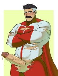 bara big_penis boner cock crossed_arms cum daddy dick dilf erection invincible invincible_(tv_series) luxr_nsfw male male_only moustache nolan_grayson omni-man penis precum ripped_clothing solo