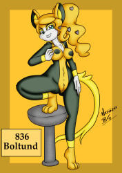 anthro anthro_female bernardol22 boltund cute_face cute_female female fur furry furry_female furry_only happy medium_breasts nipples paws pokemon pokemon_(species) pokemorph pussy sexy_female sexy_pose solo sonia_(pokemon) tail