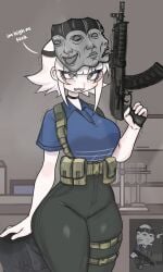 1girl armor madness_combat madness_combat_(series) smash suggestive wkorspol