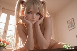 1girl ai_generated anime artist_name ass beautiful blonde_female blonde_hair breasts cute dead_or_alive ecchi hentai hi_res high_quality high_resolution highres marie_rose naked nsfw nude nude_female patreon_username rawdiffusion rule34 solo stable_diffusion tits uncensored watermark