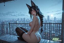 ai_generated anime artist_name big_breasts black_hair breasts cute ecchi fox_ears fox_girl fox_tail hentai hi_res high_quality high_resolution highres hoshimi_miyabi large_breasts naked nsfw nude nude_female patreon_username pose rawdiffusion rule34 stable_diffusion tits uncensored watermark zenless_zone_zero