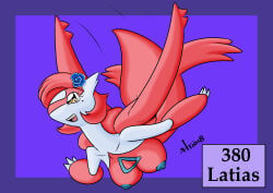 anthro bernardol22 boobs cute female flying francesca_(pokemon) furry furry_female furry_only happy latias medium_breasts nipples nude pokemon pokemon_(species) pokemorph semi-anthro semi_nude sexy solo wings
