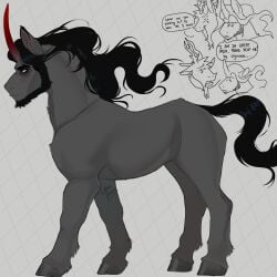 feral horn horse king_sombra_(mlp) male male_only my_little_pony nude pony solo solo_male tagme_(artist) unicorn unicorn_horn