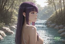 ai_generated anime artist_name big_breasts blush ecchi fern_(sousou_no_frieren) frieren hentai hi_res high_quality high_resolution highres long_hair naked nsfw nude nude_female partially_clothed patreon_username pose purple_hair pussy rawdiffusion rule34 solo sousou_no_frieren stable_diffusion tits uncensored watermark